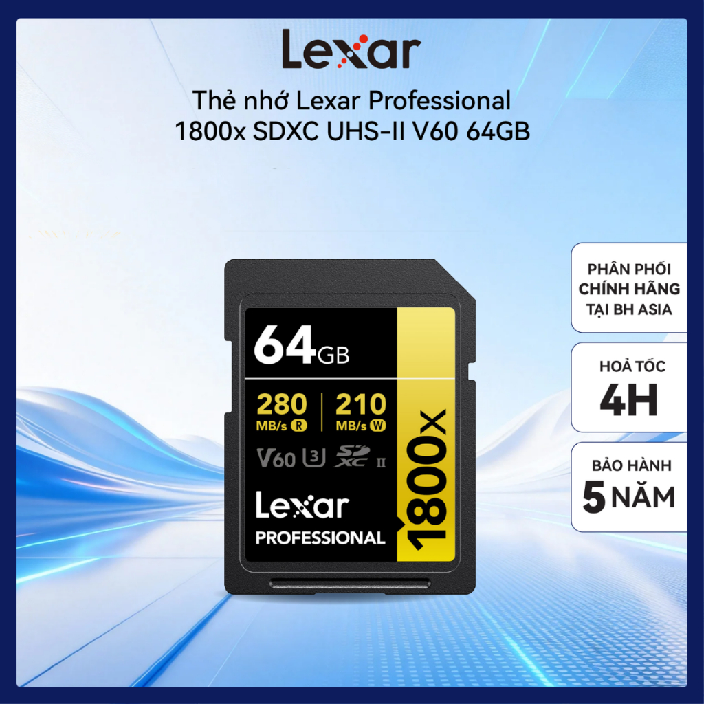 Thẻ nhớ Lexar Professional 1800x UHS-II SDXC Card V60 64GB - 128GB - 256GB