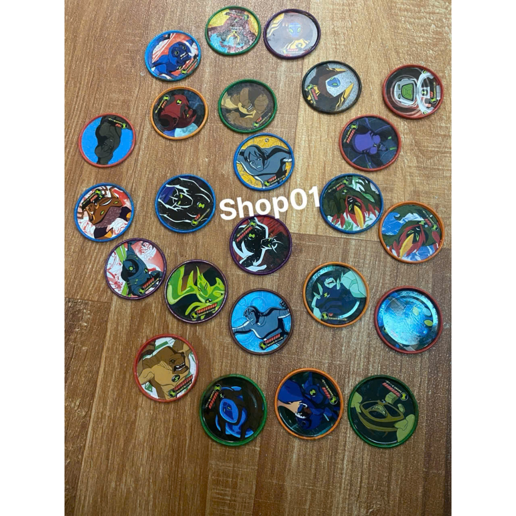 (Cũ) Combo 5,6,7c...Thẻ toonies Ben10 - thẻ xu sắt Ben 10