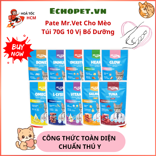 Pate MR.VET 70g, Thức Ăn Ướt Cho Mèo | Pate Mr.vet Cho Mèo Mọi Lứa Tuổi | Pate Mr Vet | Pate Mèo