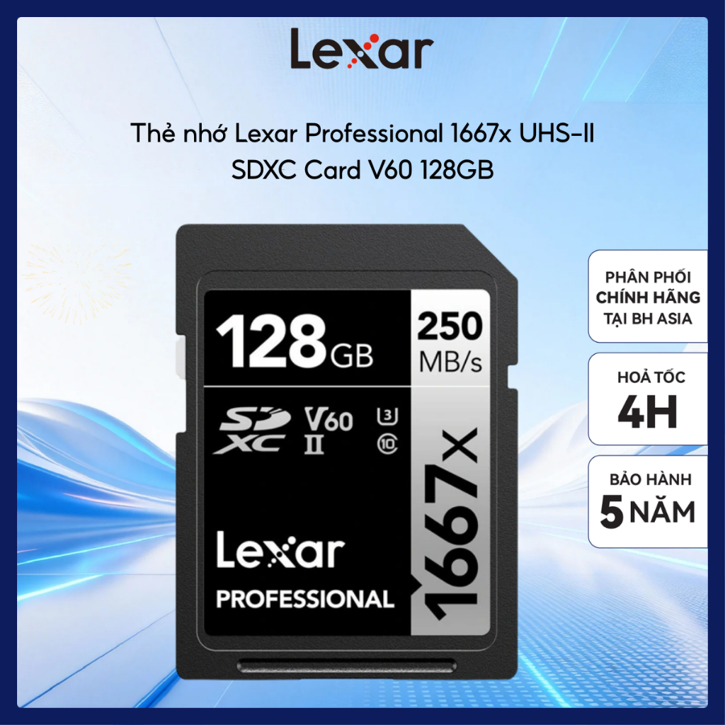 Thẻ nhớ Lexar Professional 1667x UHS-II SDXC Card V60 128GB  - 256GB