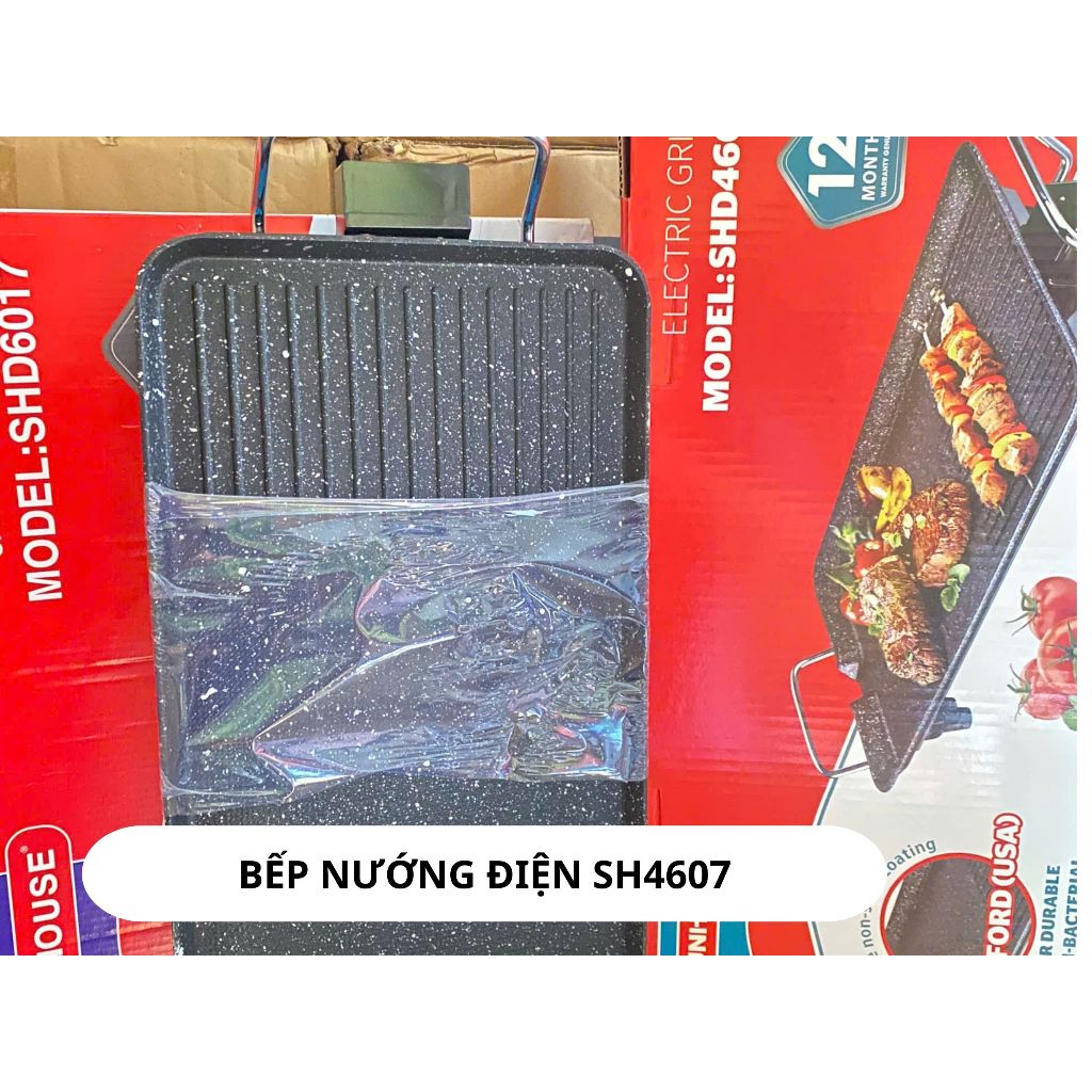 Bếp Nướng Điện SH SH4607 | Công Suất 1500W | Tráng Men Chống Dính | 6 Mức Nhiệt