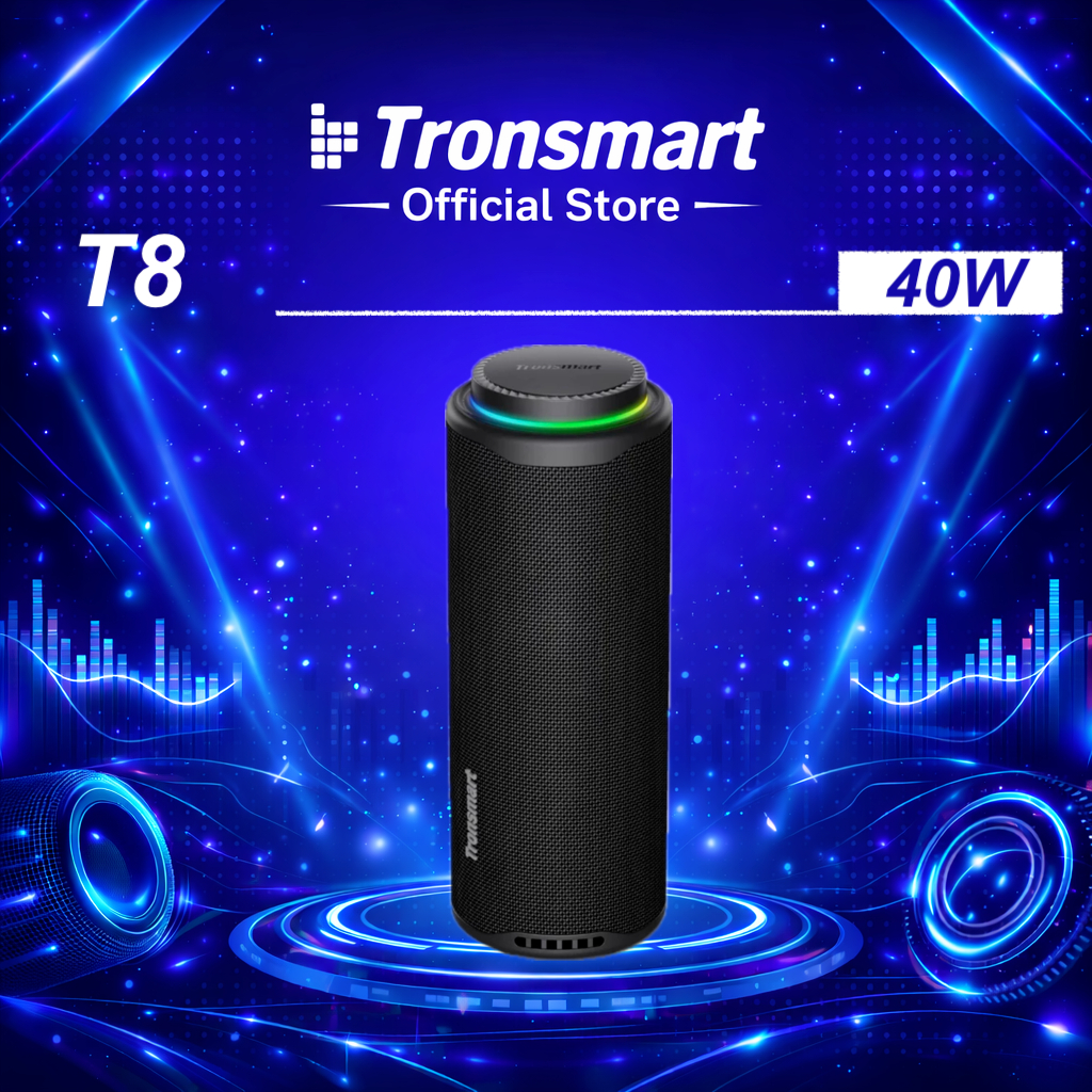 Loa bluetooth 5.3 Tronsmart T8 công suất 40W, IPX7, RGB, hỗ trợ thẻ TF, nâng cấp từ T7
