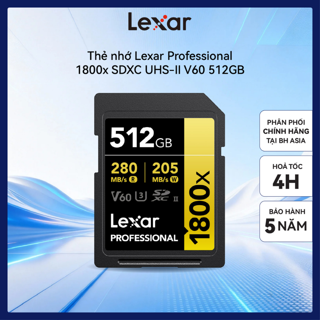Thẻ nhớ Lexar Professional 1800x SDXC UHS-II V60 512GB/1TB