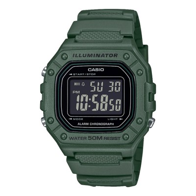 Đồng Hồ Nam  Dây Nhựa Trẻ Trung Chính Hãng Casio W-218H-3BV