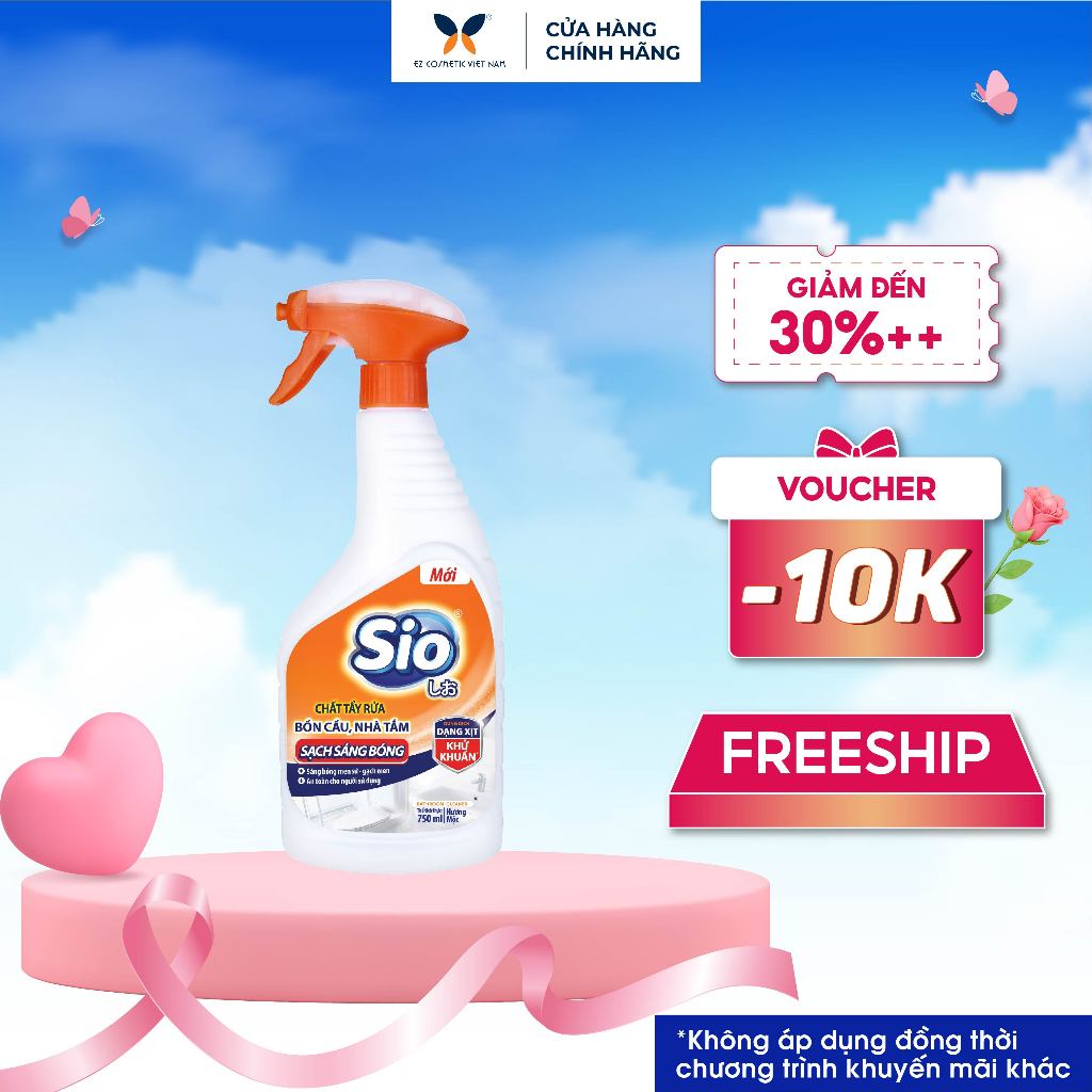 Nước Tẩy Rửa Bồn Cầu, Nhà Tắm SIO 750ml - Dạng chai xịt bọt tuyết, Hương gỗ, sử dụng tiện lợi