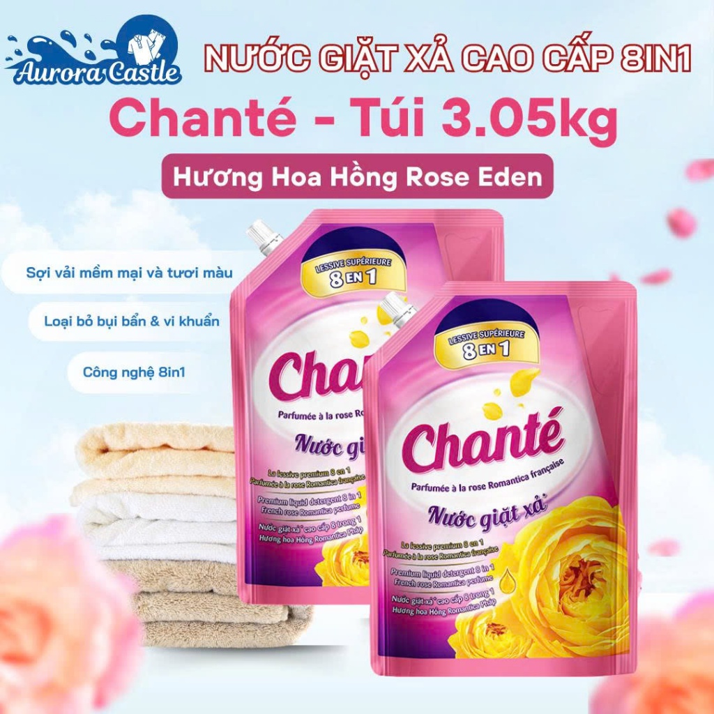 [GIẶT CHANTÉ- GIAO NGẪU NHIÊN] - Nước Giặt CHANTÉ Cao Cấp 8in1 - 3,05kg