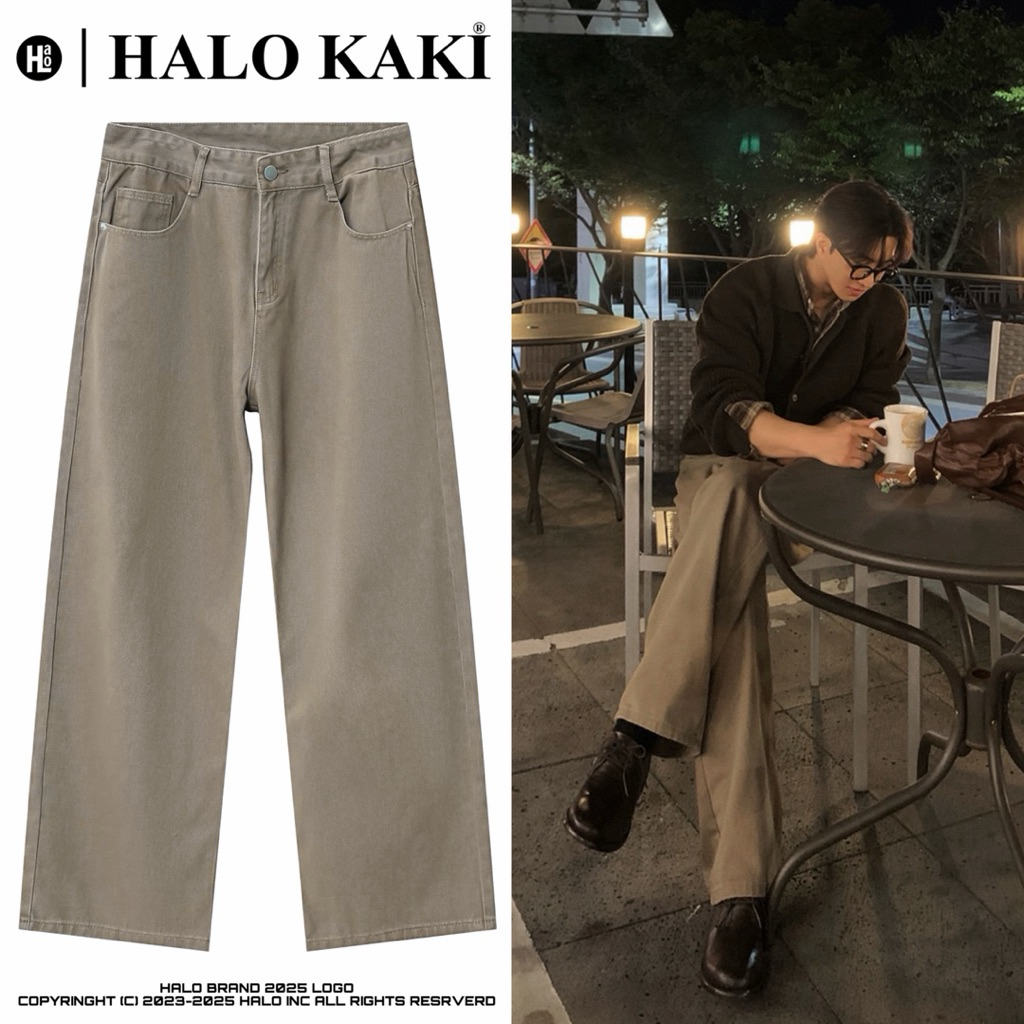 NÂU SỮA BAGGY - JEANS BAGGY TRƠN QUẦN JEANS (FORM BAGGY) ỐNG RỘNG SUÔNG CHẤT DÀY UNISEX -  [HALO KAKI] | BigBuy360 - bigbuy360.vn