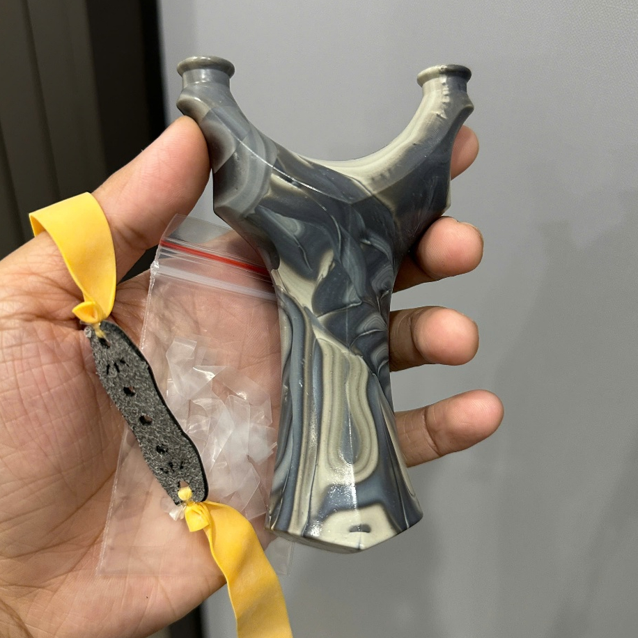 ná nhựa vân đá kèm 1 dây thun + dây cột ná , ná cao su giá rẻ cao cấp siêu bền ( hàng sịn )