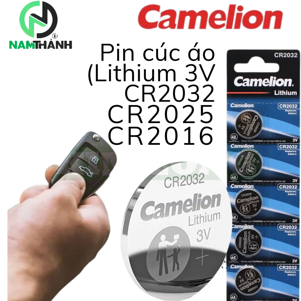 Pin cúc áo Camelion CR2032,CR2025,CR2016,pin Lithium 3V,pin nút áo 3V,pin đồng hồ, chất lượng