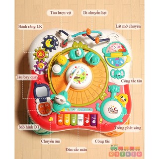 Bàn bận rộn tàu hỏa vịt vàng BUSY TABLE - Đồ chơi montessori giáo dục sớm cho bé từ 1 tuổi