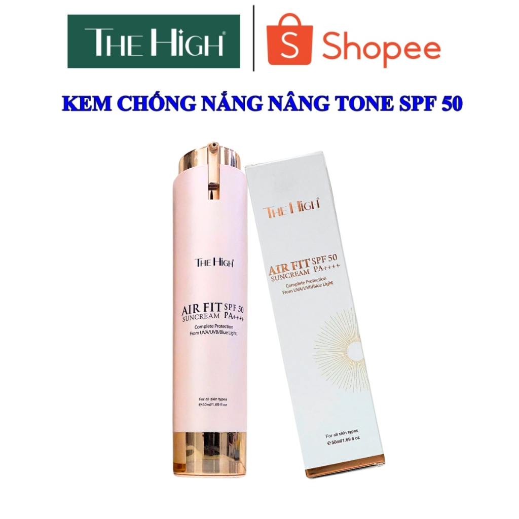 [Chính hãng] Kem chống nắng nâng tone The High AirFit Sun Cream SPF50+ 50ml dưỡng ẩm sáng da