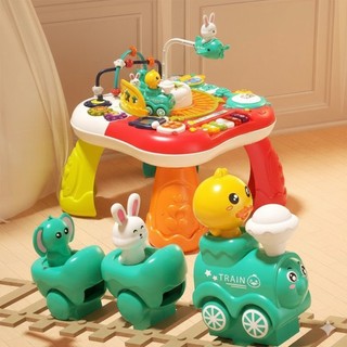 Bàn bận rộn tàu hỏa vịt vàng BUSY TABLE - Đồ chơi montessori giáo dục sớm cho bé từ 1 tuổi