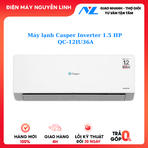 Máy lạnh Casper Inverter 1.5 HP QC-12IU36A