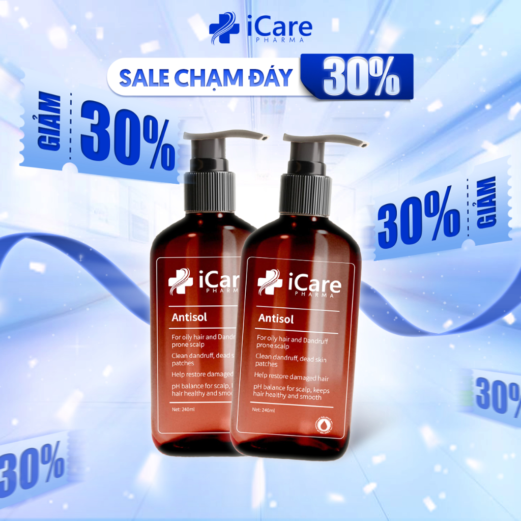 Combo 02 Chai Dầu Gội Hỗ Trợ Giảm Gàu Antisol | Thương Hiệu iCare Pharma