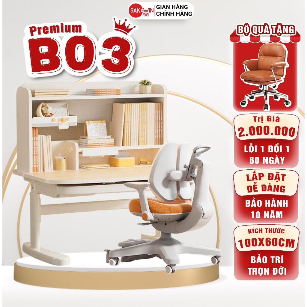 [MẪU MỚI 2026] Bộ bàn ghế học sinh cao cấp Sakawin Premium B03 Bàn học chống gù cho bé Chịu lực tốt Chống rung hiệu quả | BigBuy360 - bigbuy360.vn