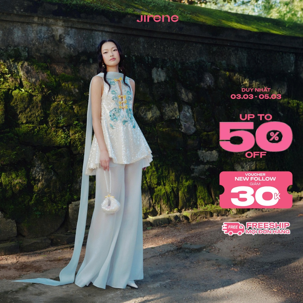 Jirene - Áo kiểu yếm nữ chất liệu lưới kim sa JIRIN TOP