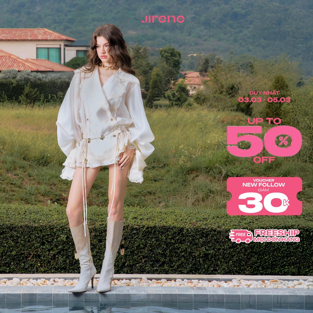 JIRENE - Set áo nữ dài tay và chân váy ngắn RIKAI SET