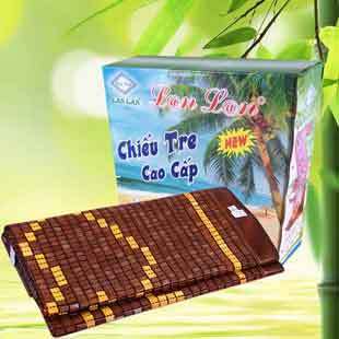 Chiếu trúc 1m6x2m màu nâu đen có viền, chiếu tre Việt Nam, thương hiệu chiếu Lan Lan