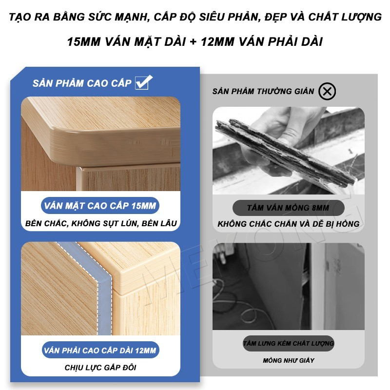 MEKONG Tủ Hồ Sơ Văn Phòng Bằng Gỗ 3 Ngăn Kéo Có Khóa Bánh Xe Di Chuyển Tiện Lợi | BigBuy360 - bigbuy360.vn