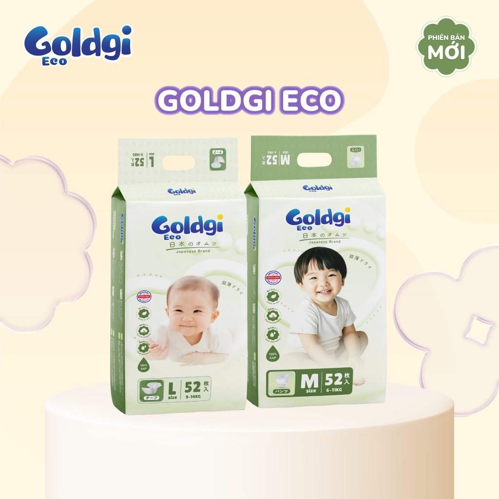 [Goldgi Eco Cải Tiến 2026] Tã Bỉm Goldgi Eco Cải Tiến Mới Nhất 2026 Siêu Mỏng Nhẹ Dành Cho Bé - Moon