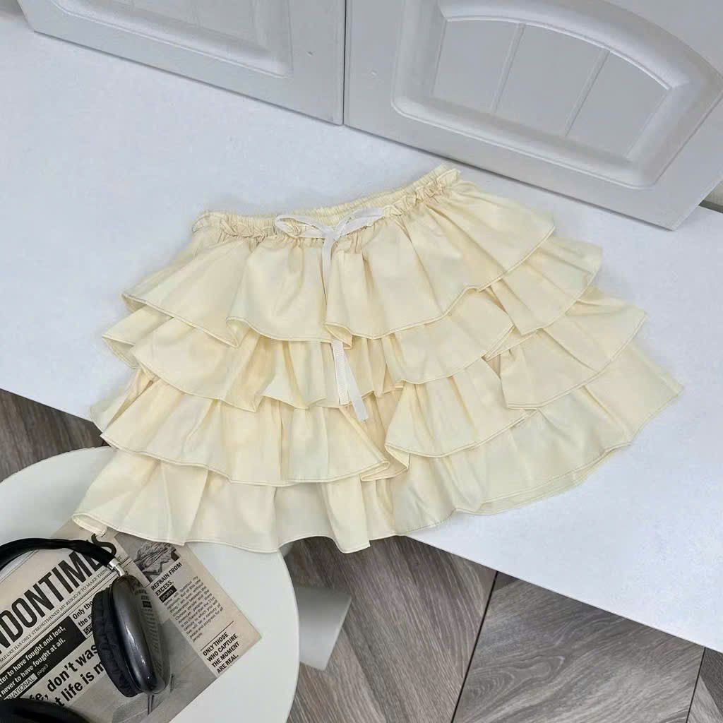 CHÂN VÁY 4 TẦNG LƯNG CHUN ĐÍNH NƠ Có Lót Quần 
 | BigBuy360 - bigbuy360.vn