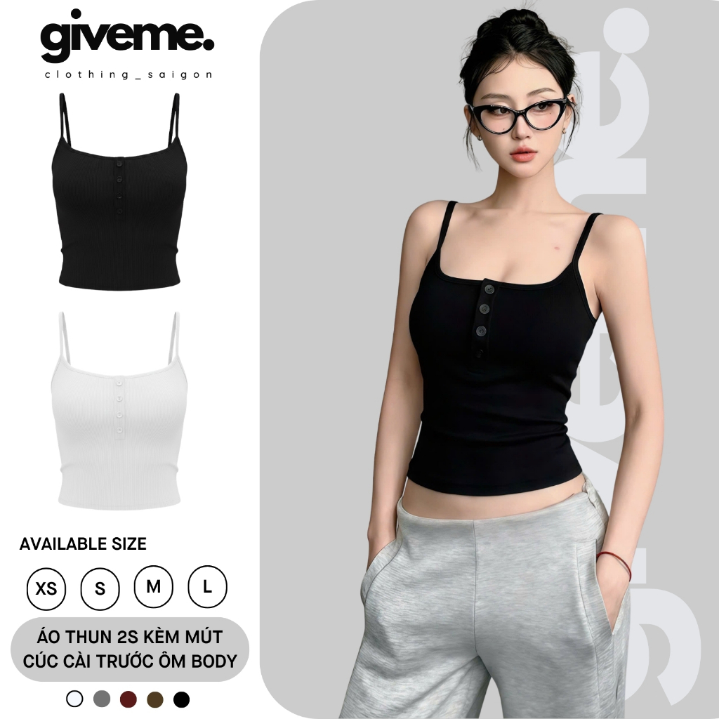 [KÈM MÚT] Áo Thun Hai Dây Nữ Basic Ôm Dáng Chất Thun Tăm Lạnh DAHIXI BR5 Mịn Tôn Dáng - BY GIVEME