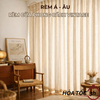 Rèm LINEN BE -  phong cách vintage rèm cửa sổ phòng ngủ, studio, decor homstay, spa, rèm von trang trí RÈM Á ÂU
