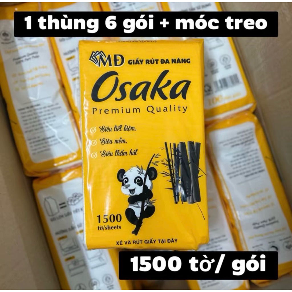 Giấy rút treo tường OSAKA 1500 tờ(tặng móc treo tường)