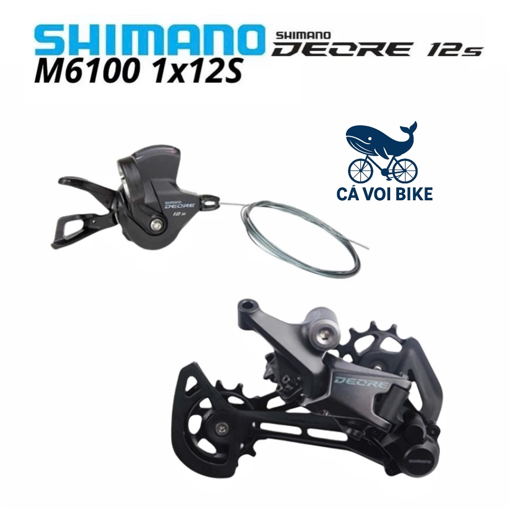 Bộ Tay Đề + Củ Đề SHIMANO DEORE M6100 1x12 speed,  SL-M6100+RD-M6100 SHIMANO RD 1x12, Combo tay bấm 