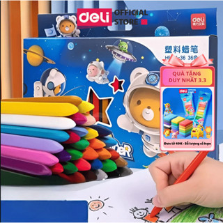 Bút Sáp Màu Vẽ Hữu Cơ Cho Bé Tập Vẽ Deli - 12/18/24 Màu Tươi Sáng, Siêu Sạch, An Toàn - Tô Màu Vẽ Tranh