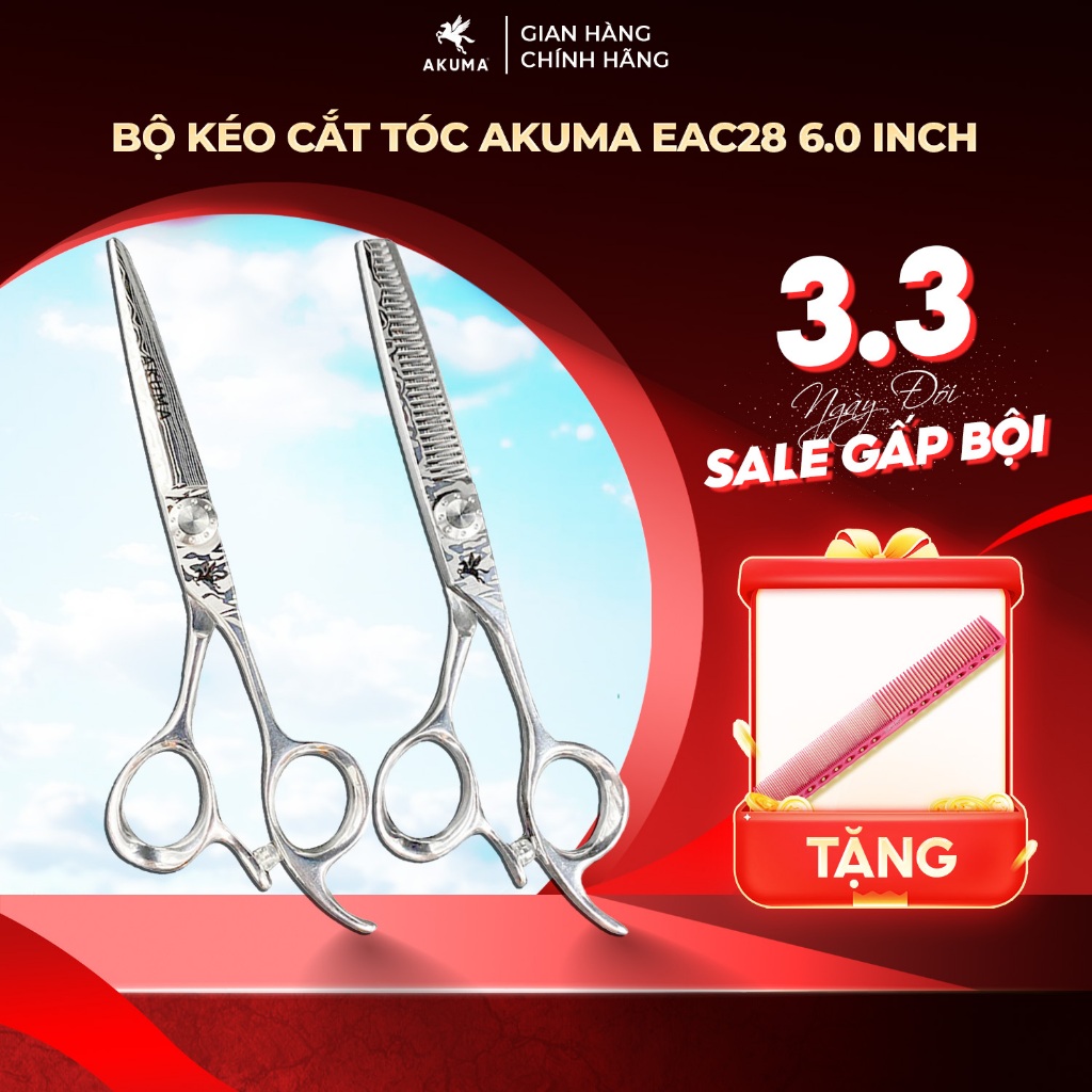Kéo Cắt Tóc AKUMA EAC28 6 Inch Thép Nhật Cao Cấp