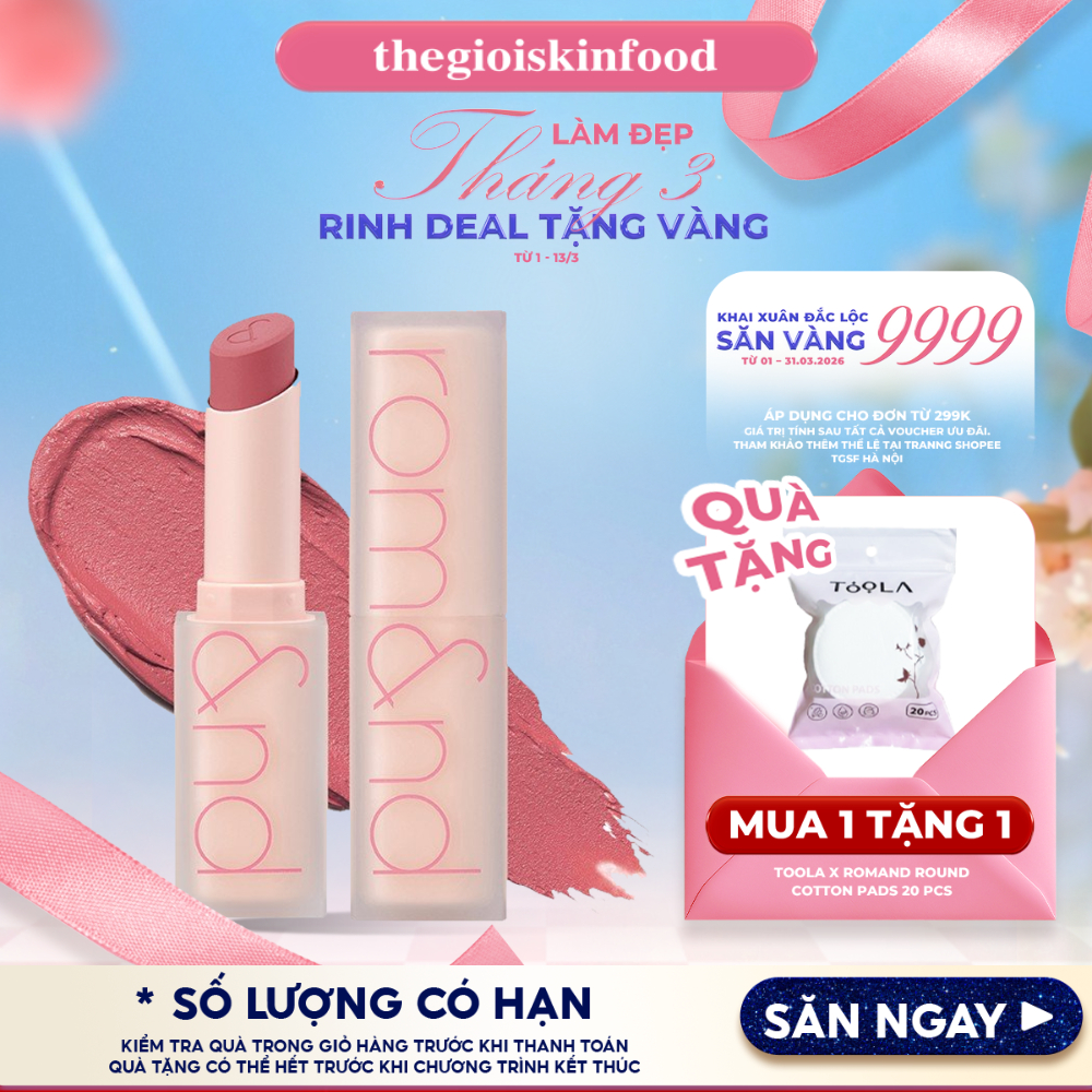 [NEW] [MUTERAL NUDE] Son Thỏi Siêu Lì Cao Cấp Hàn Quốc Romand New Zero Matte Lipstick 3g