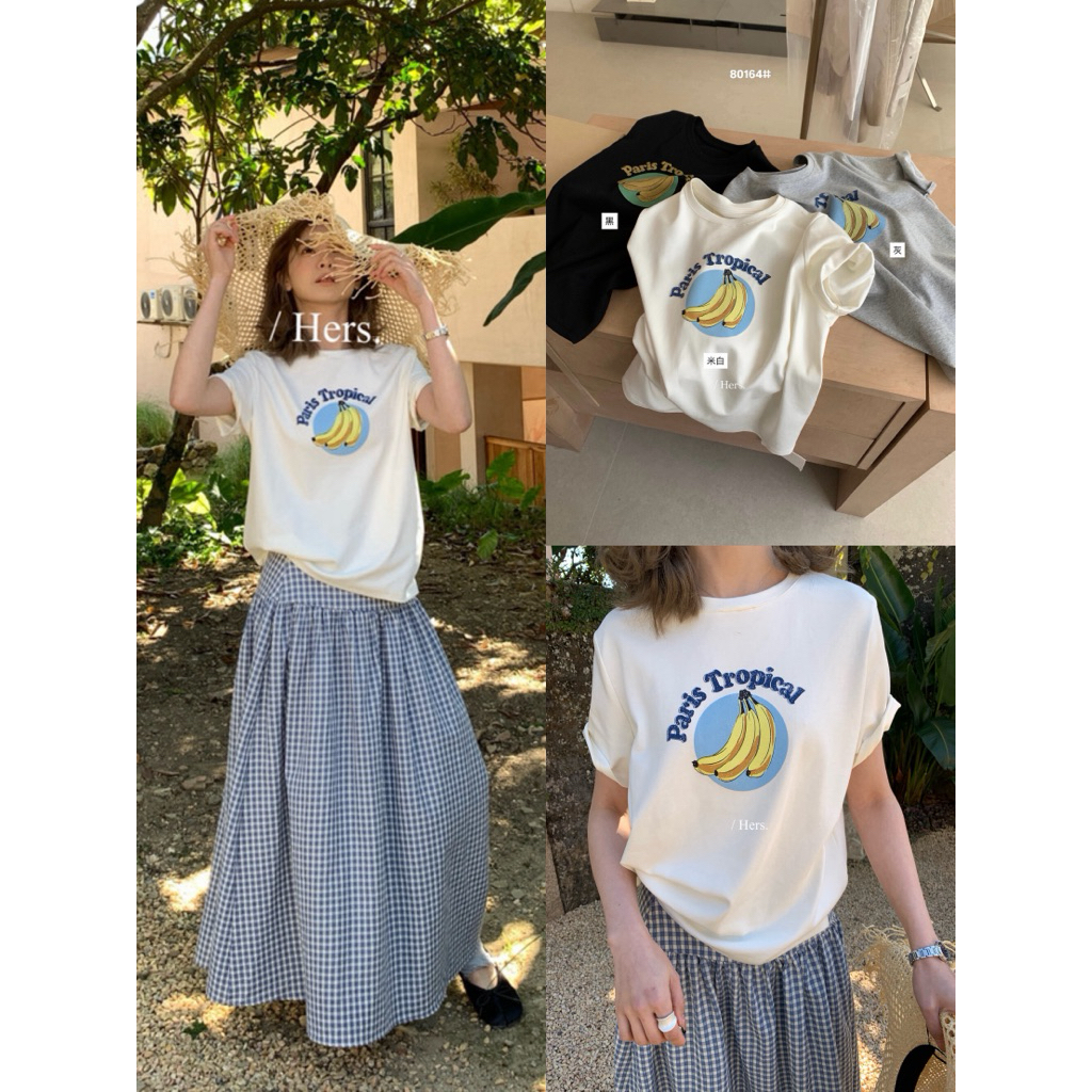 𝐢𝐦𝐜𝐡𝐢𝐜.𝟐𝟐𝐬 | Sẵn Áo Thun Hers Tropical Mùa Hè Phong Cách Hàn