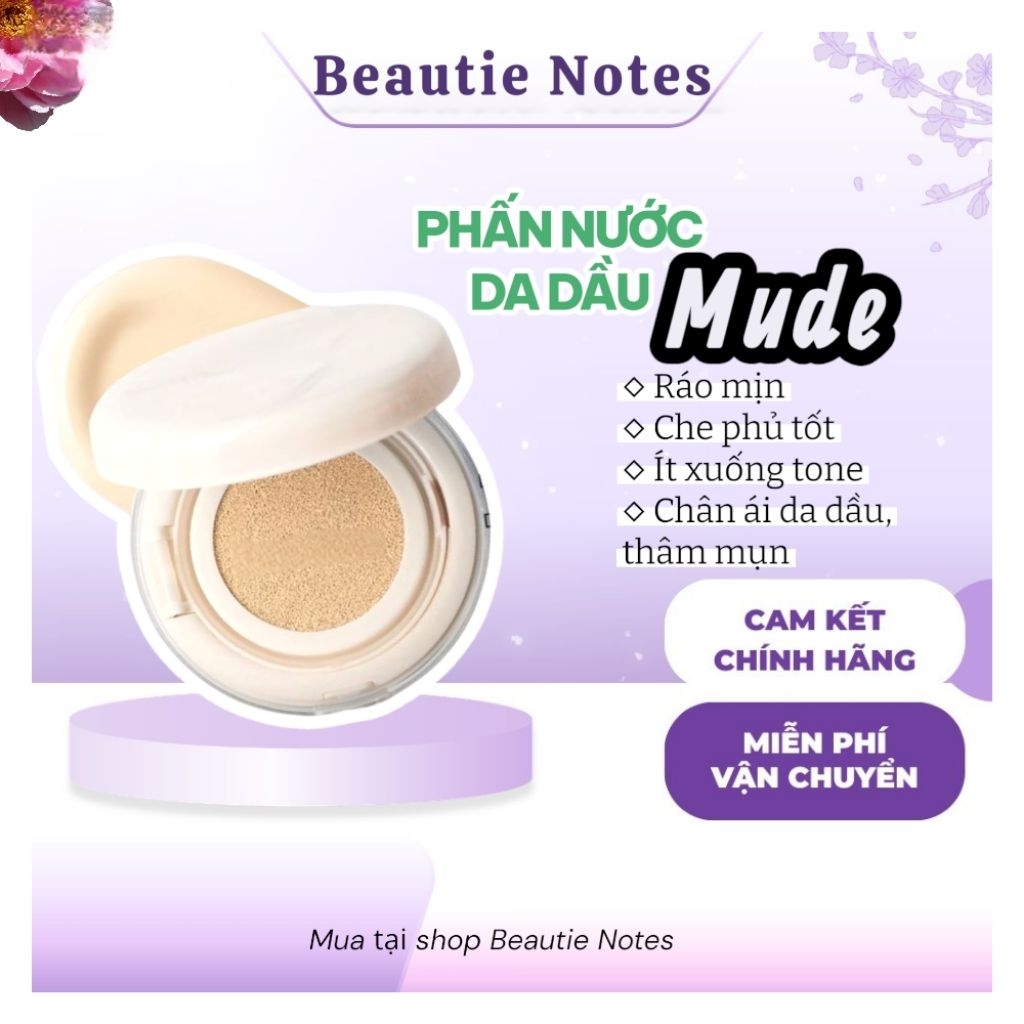 (GIAO HỎA TỐC) Cushion che phủ toàn diện bền màu mịn màng kiềm dầu 24h mude Cushion Soft Silky Fit A