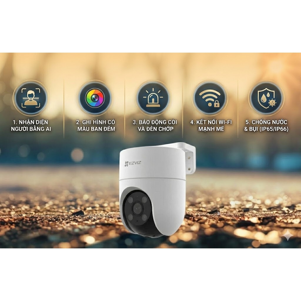 Camera EZVIZ H8C 3MP Pro 2K 360Độ