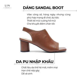 [CHÂN DÀY TĂNG SIZE] LIN23-Giày Cao Gót Hở Mũi Quai Hậu Gót Trụ Cao 6 Phân LIN COLLECTION