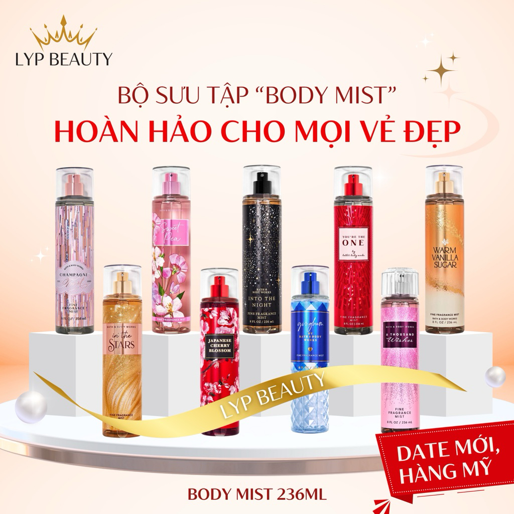 [Hàng Mỹ] Xịt Thơm Bath & Body Works Body Mist 236ml