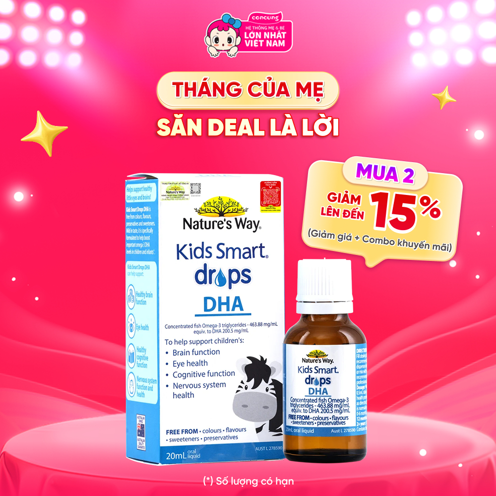 Thực phẩm bảo vệ sức khỏe Kids Smart Drops DHA Nature's Way - concung