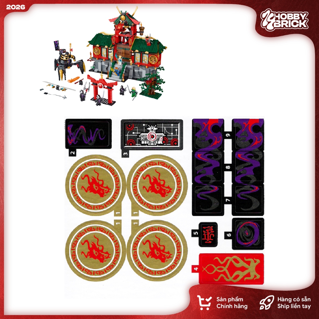 [Hiếm] Sticker dán phụ kiện Ninja Series – dùng cho bộ lắp ráp 70728