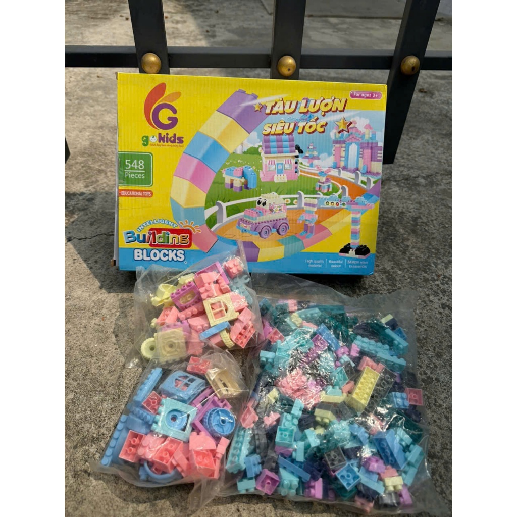 [Quà Tặng Không Bán] Bộ Xếp Hình Gokids 548 Mảnh Ghép Tàu Lượn Siêu Tốc