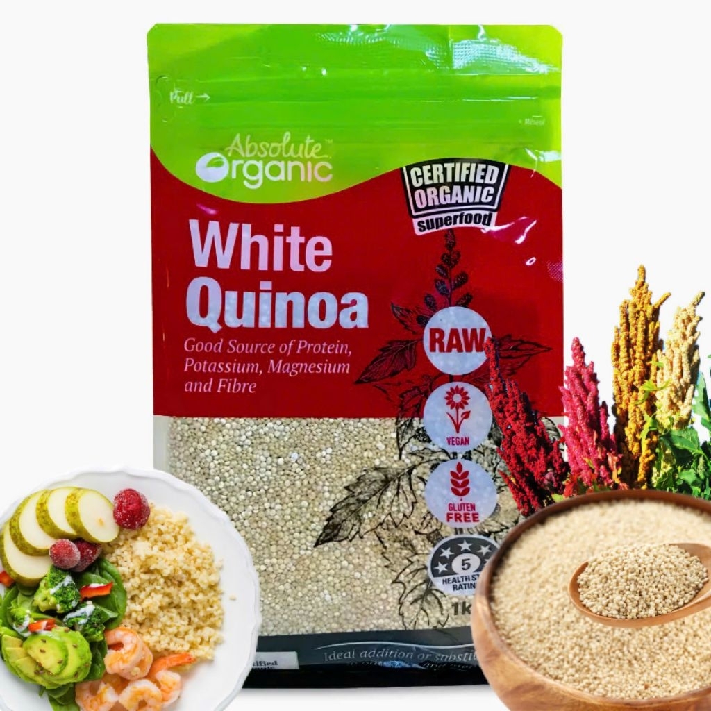 Hạt Diêm Mạch Quinoa Trắng 1kg 👉 Giao Hỏa Tốc - Absolute Organic White Quinoa Úc