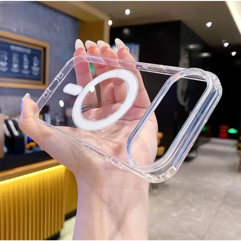 Ốp lưng iphone điện thoại trong suốt hỗ trợ sạc từ tính sạc không dây ip xs/xsmax/11/12/13/14/15/16/17/pro/max/plus