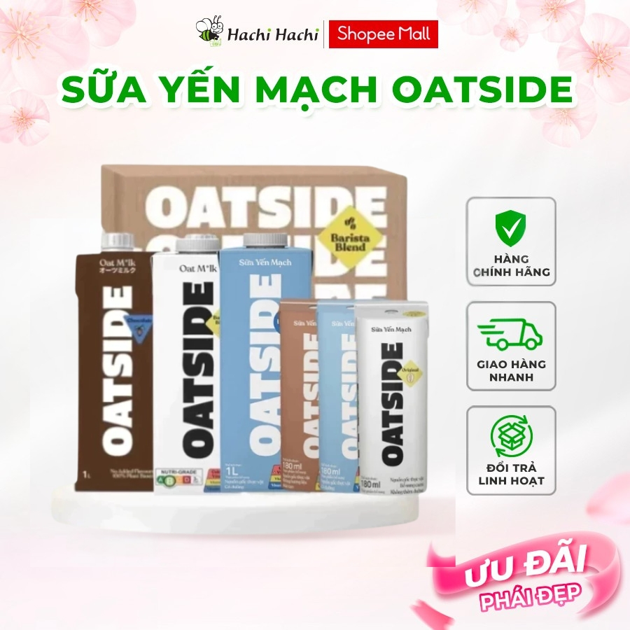 Combo 1 thùng Sữa yến mạch Oatside Barista Blend/Socola/Đậm đà 115ML/180ML/200ML/1L
