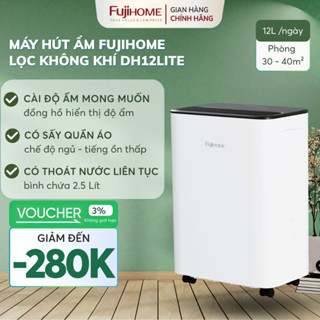 Máy hút ẩm không khí 12L chống nồm, Nhập Khẩu FUJIHOME DH12LITE, máy hút ẩm nhỏ gọn thông minh