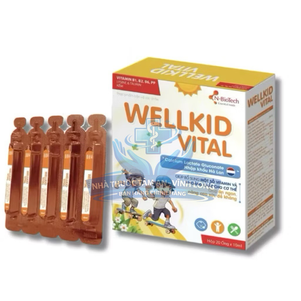 [CHÍNH HÃNG] SIRO MULTIVITAMIN TRẺ EM WELLKID VITAL chứa 13 loại vitamin và khoáng chất - Hộp 20 ống