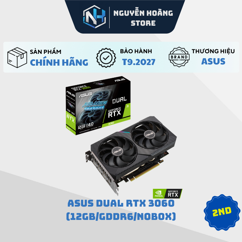 VGA card màn hình RTX 3060 ASUS DUAL 12GB 2ND