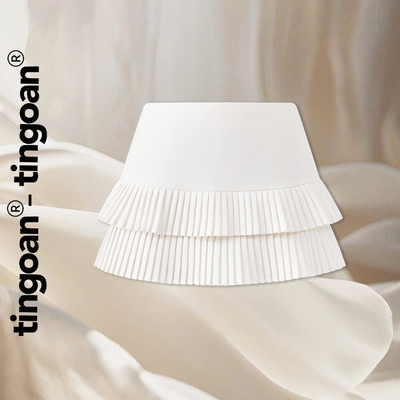 TINGOAN® - Chân váy cạp lửng trắng phối xếp ly2 tầng nhí KIMBERLLY SKIRT/WH