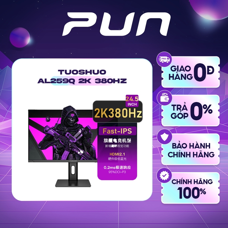 Màn hình Tuoshuo AL259Q 24.5 inch 2K 380Hz 0.5ms - Tấm nền Fast-IPS BOE Chuyên Game FPS - Hàng Chính Hãng