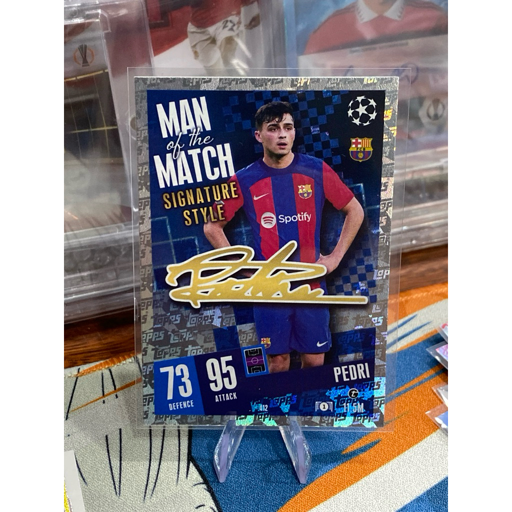 [CHỮ KÍ IN]Thẻ Cầu Thủ Pedri Topps Match Attax 2023-24 FC Barcelona MAN OF THE MATCH #412