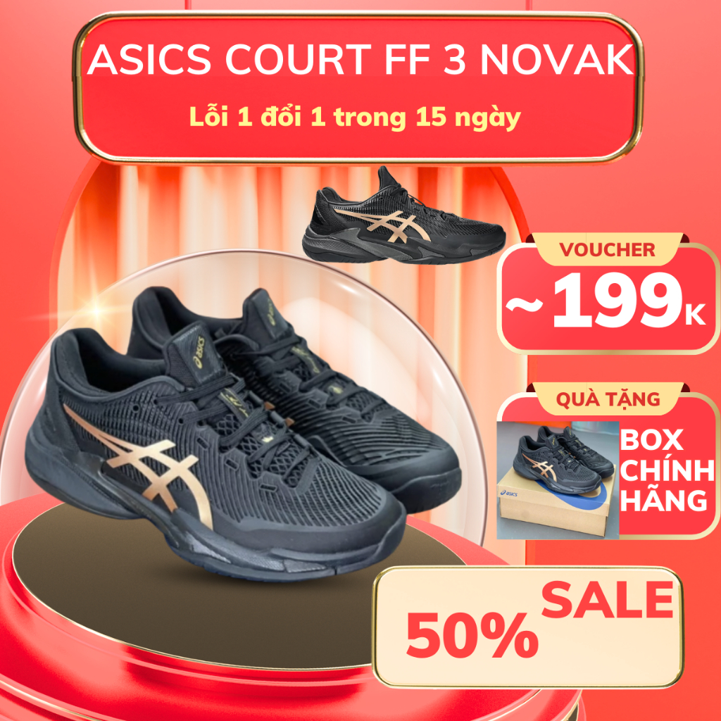 [HÀNG CHÍNH HÃNG]Giày Thể Thao Chạy Bộ Bóng Chuyển Tennis Pickleball Asics Court FF3 Novak Bao Check